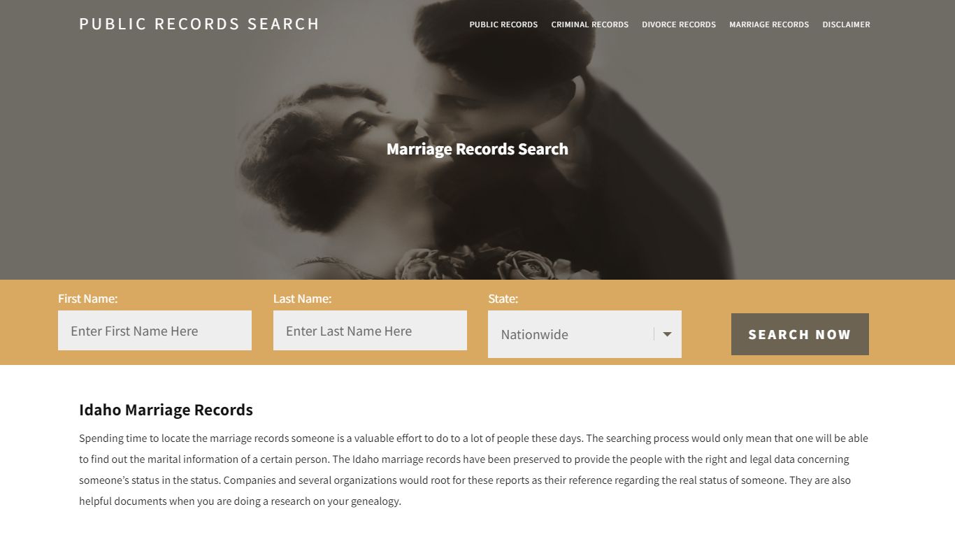 Idaho Marriage Records | Enter Name and Search|14 Days Free