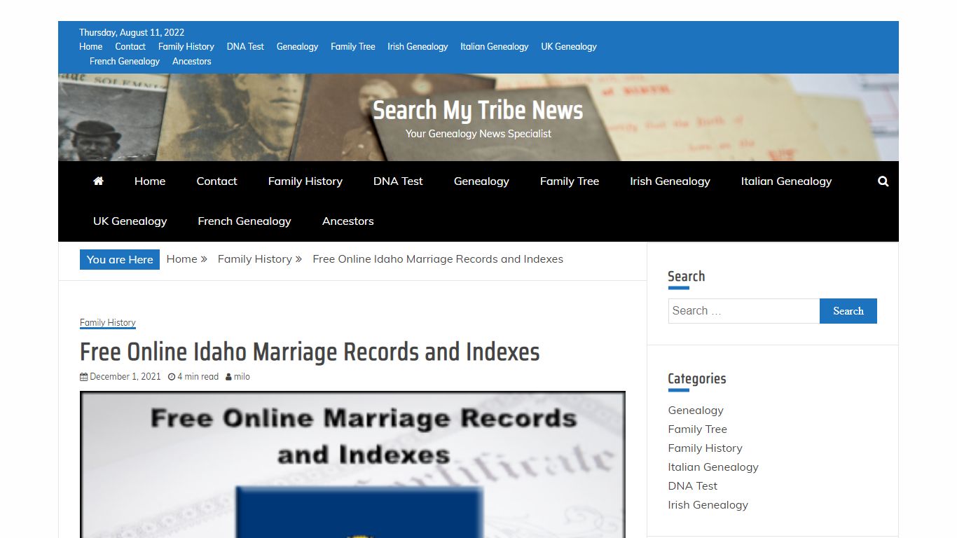 Free Online Idaho Marriage Records and Indexes - Search My ...